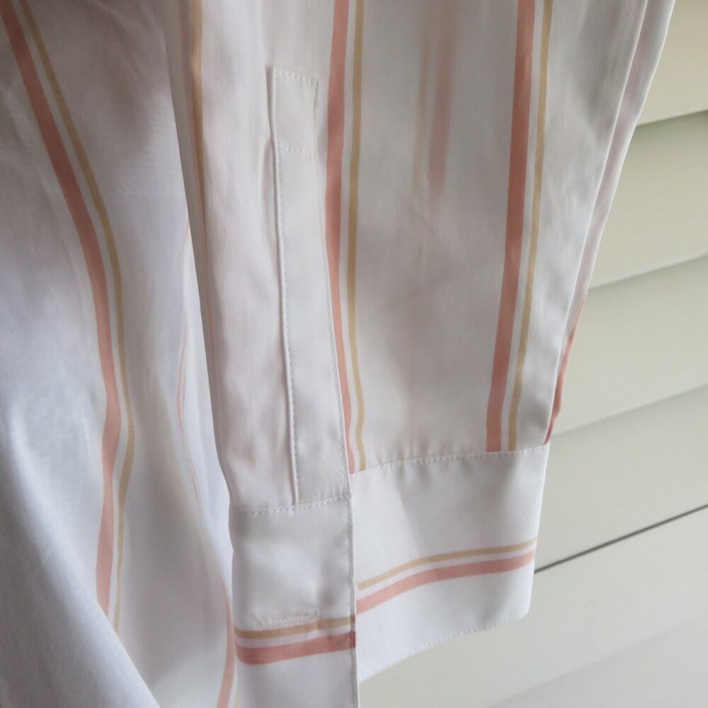 NWT Lafayette 148 New York White Pink Stripe Blouse S Women's - Picture 3 of 11